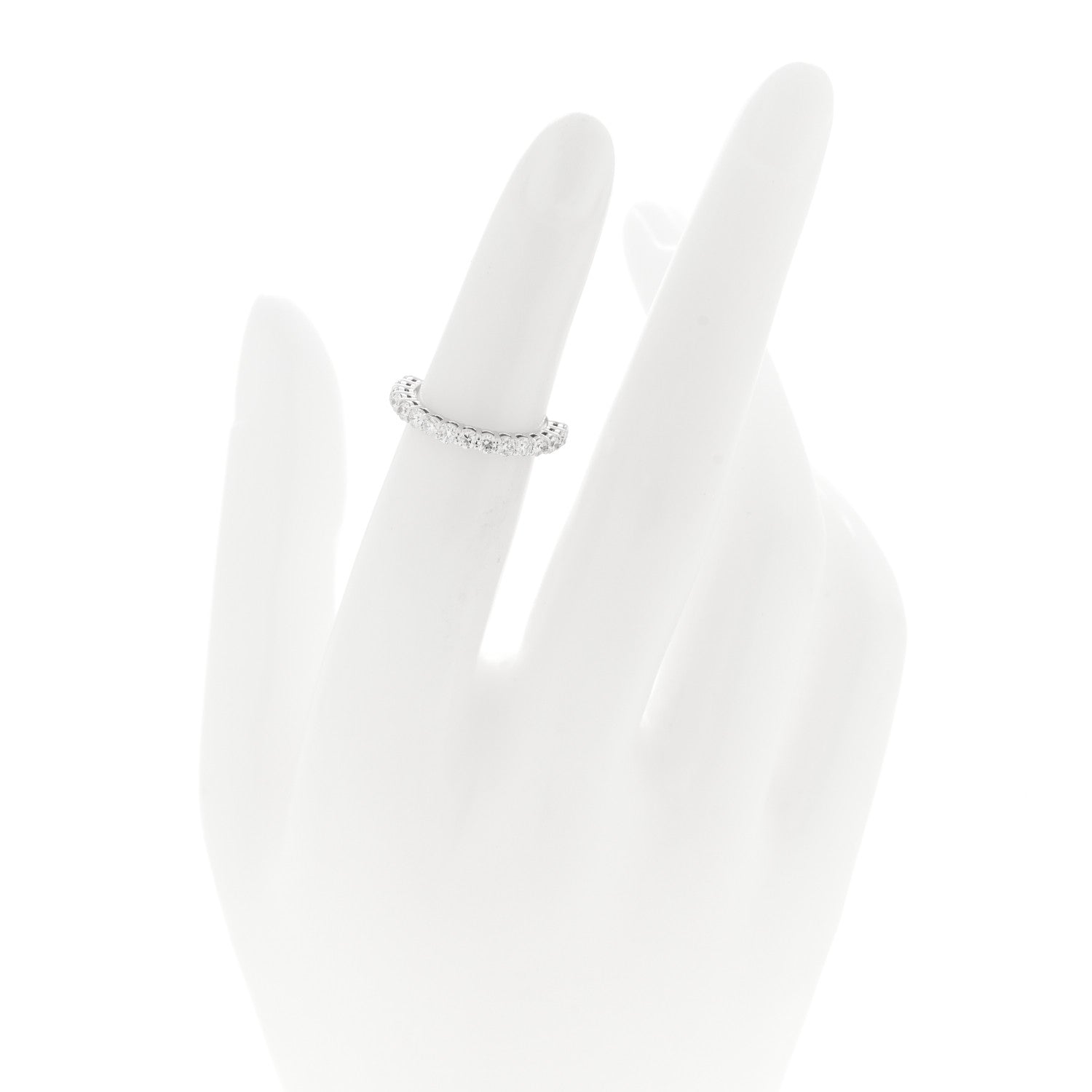 Parker & West by FASHIONPHILE 14K White Gold Diamond 0.56ctw Half Eternity Band Ring 46 3.75 2 of 4
