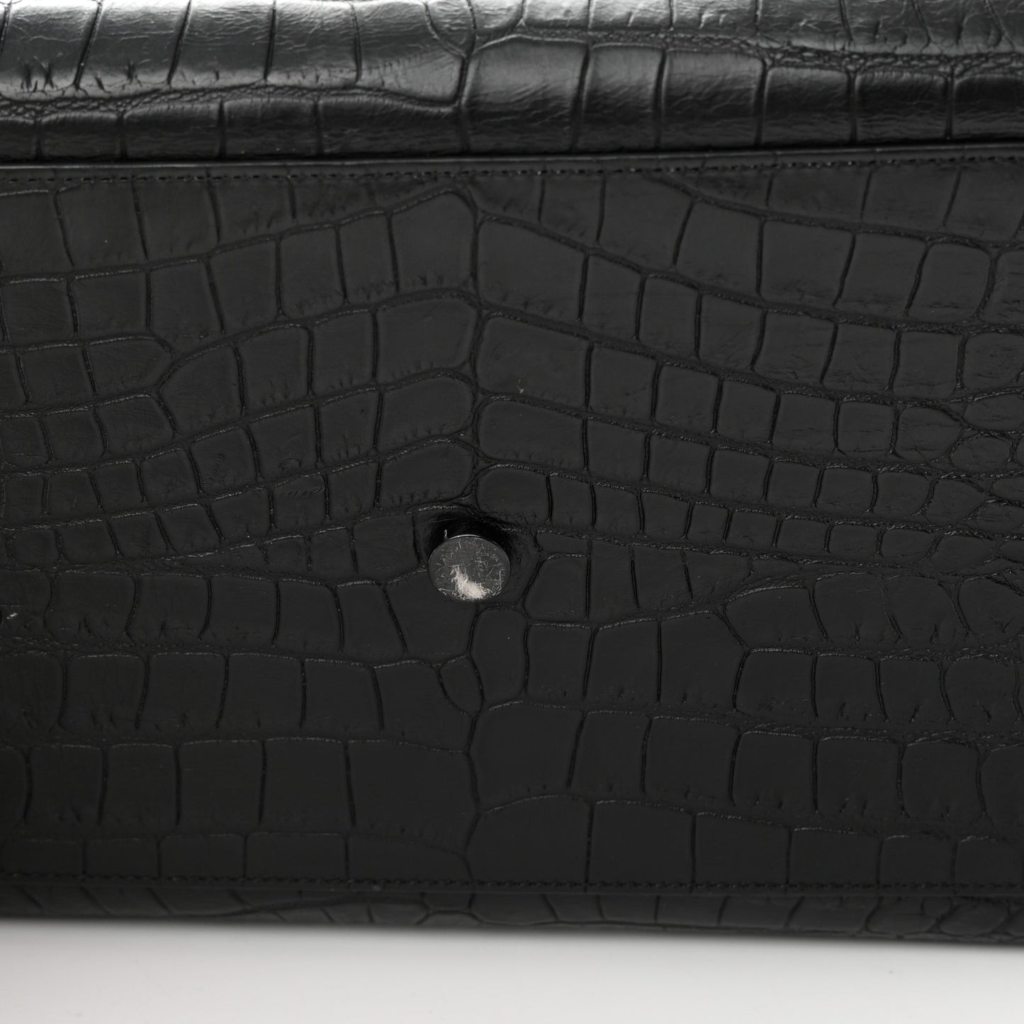 Calfskin Crocodile Embossed Large Sac De Jour Carryall Black
