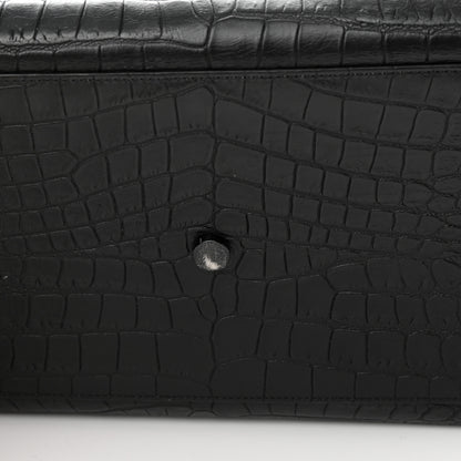 Saint Laurent Calfskin Crocodile Embossed Large Sac De Jour Carryall Black 19 of 26