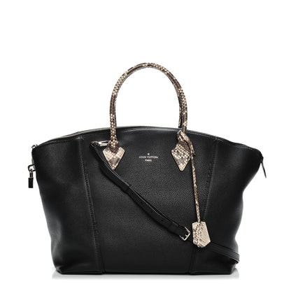 Louis Vuitton Veau Cachemire Python Soft Lockit MM Black 1 of 6