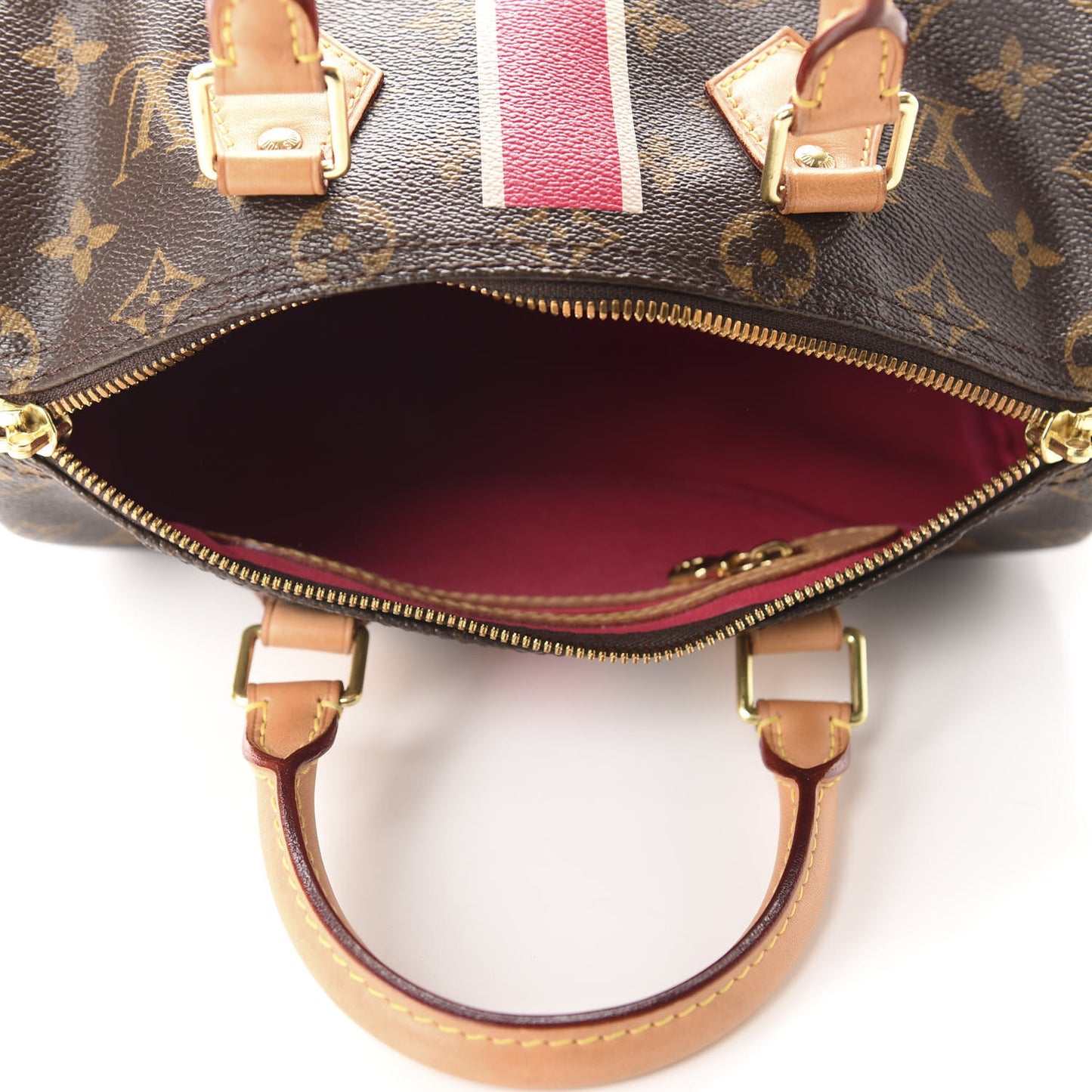 Monogram My LV Heritage Speedy Bandouliere 25 Fuchsia White