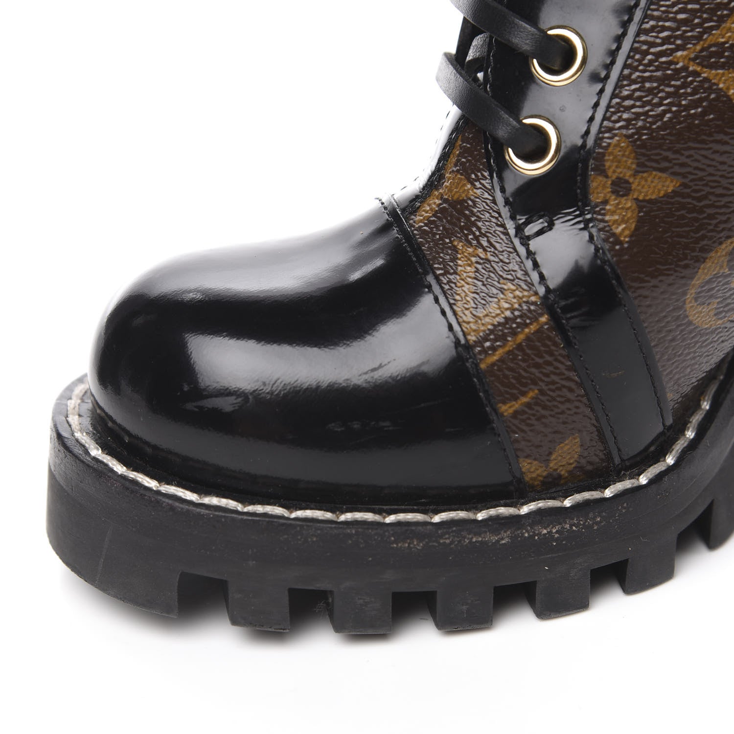 Louis Vuitton Patent Calfskin Monogram Star Trail Ankle Boots 37.5 Black 8 of 10