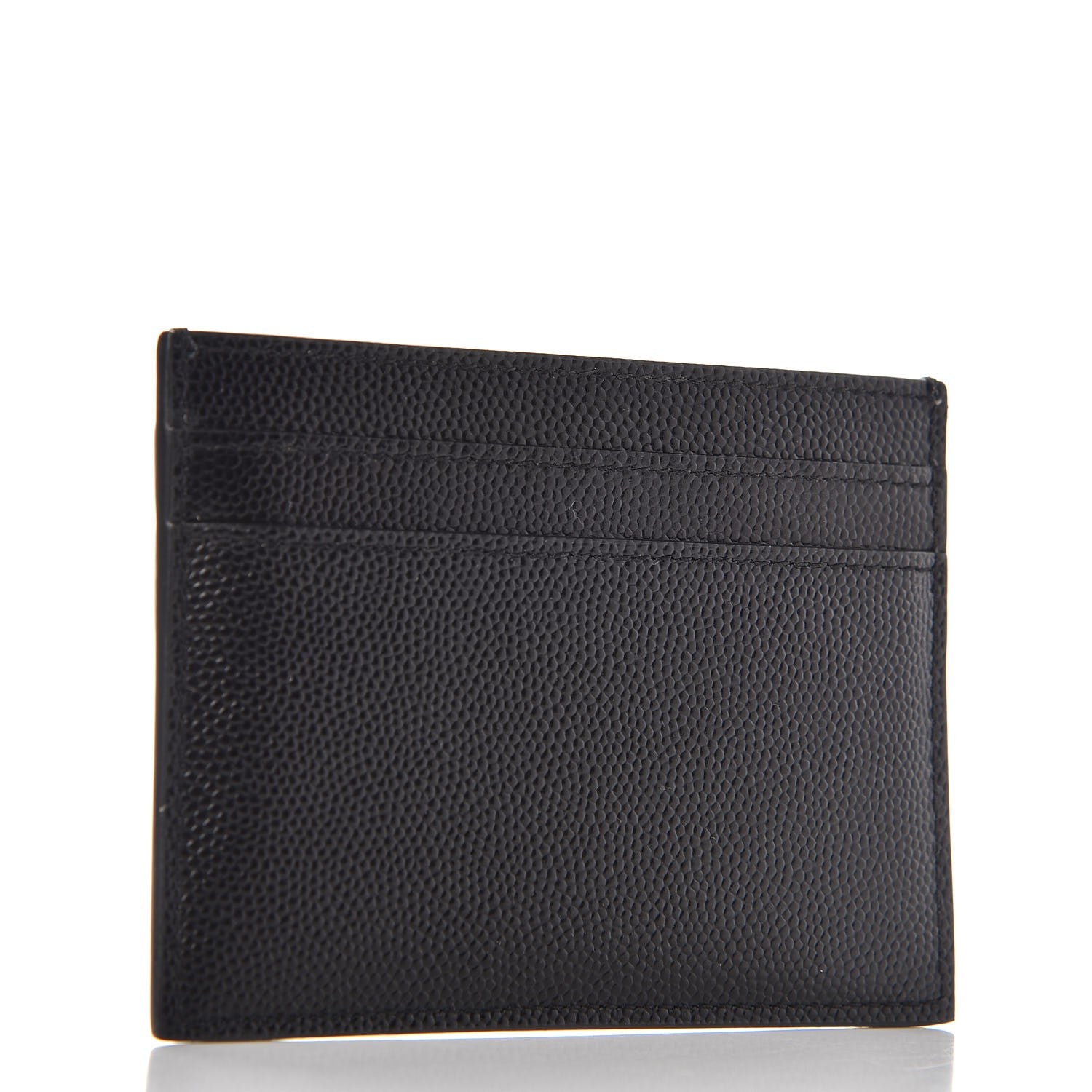 Saint Laurent Grain De Poudre Monogram Credit Card Case Black 3 of 8