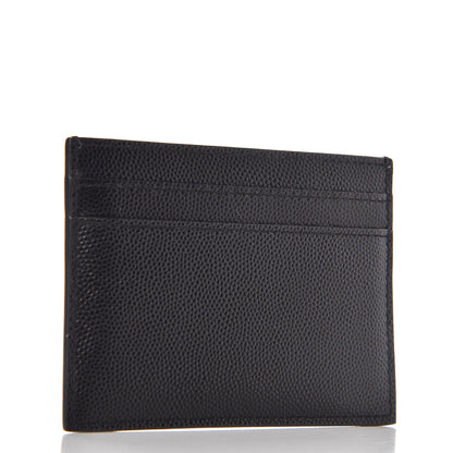 Saint Laurent Grain De Poudre Monogram Credit Card Case Black 3 of 8