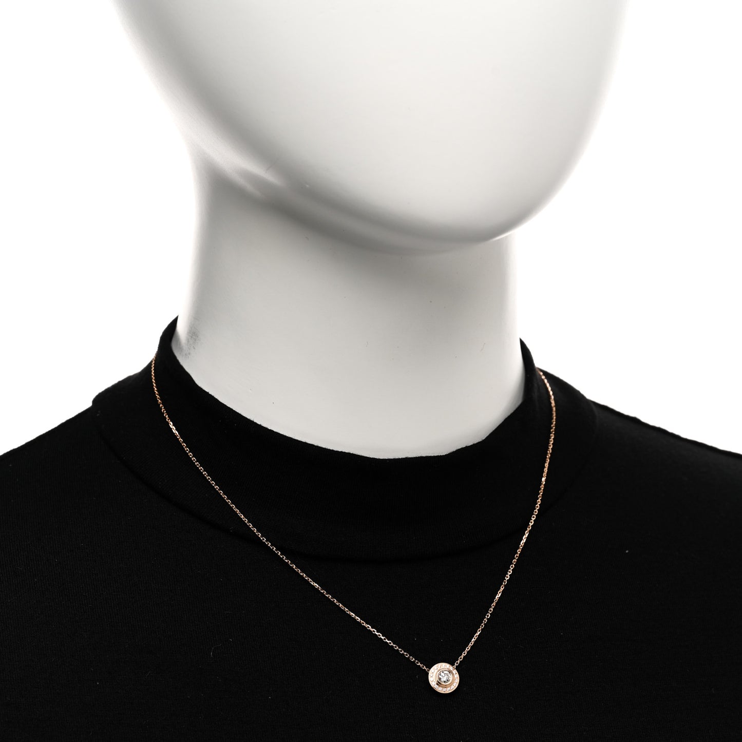 18K Pink Gold Diamond .25ct D'Amour Pave Necklace