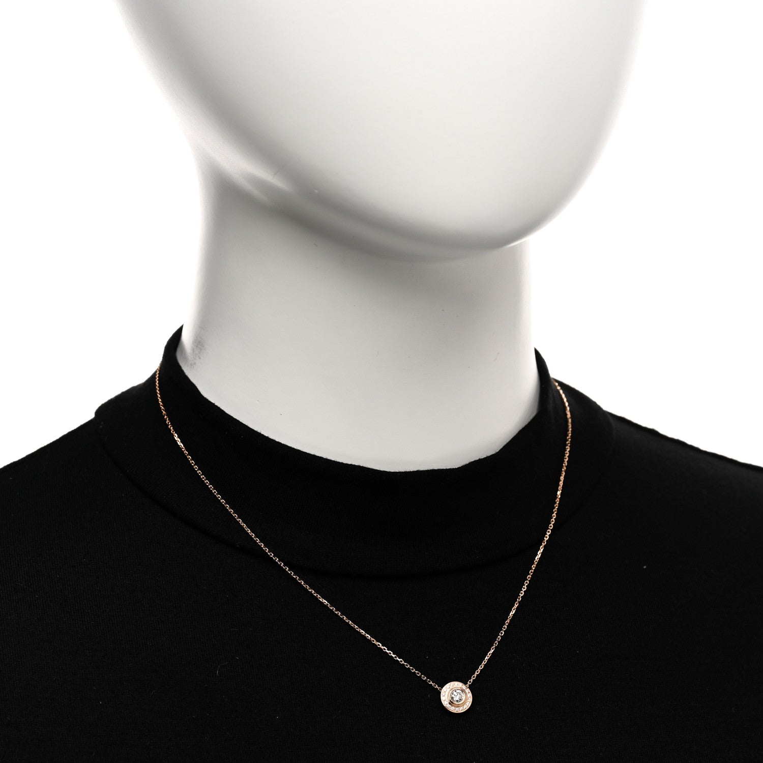Cartier 18K Pink Gold Diamond .25ct D'Amour Pave Necklace 2 of 5