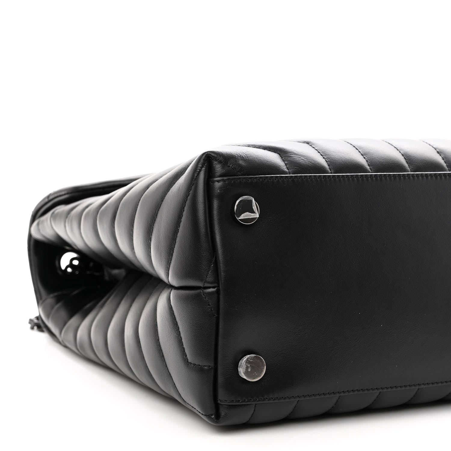 Saint Laurent Calfskin Y Quilted Monogram Monochrome Large Loulou Chain Satchel Black 8 of 10