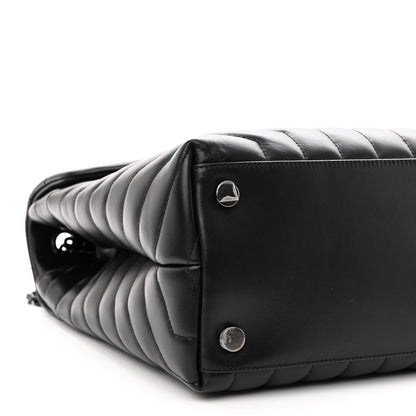 Saint Laurent Calfskin Y Quilted Monogram Monochrome Large Loulou Chain Satchel Black 8 of 10