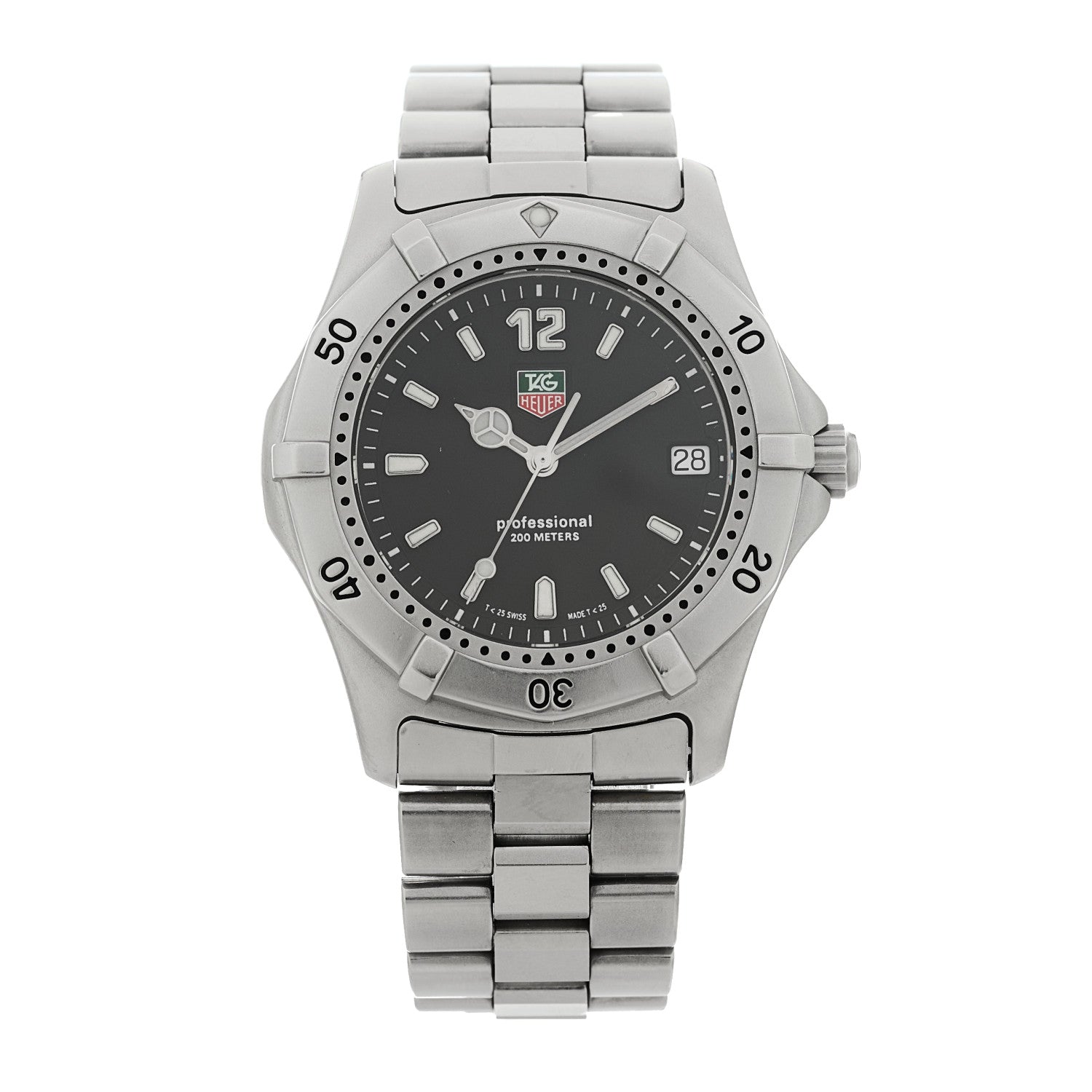 Tag Heuer Stainless Steel 38mm Professional Series 2000 Quartz Watch Black WK1110-0 1 of 4