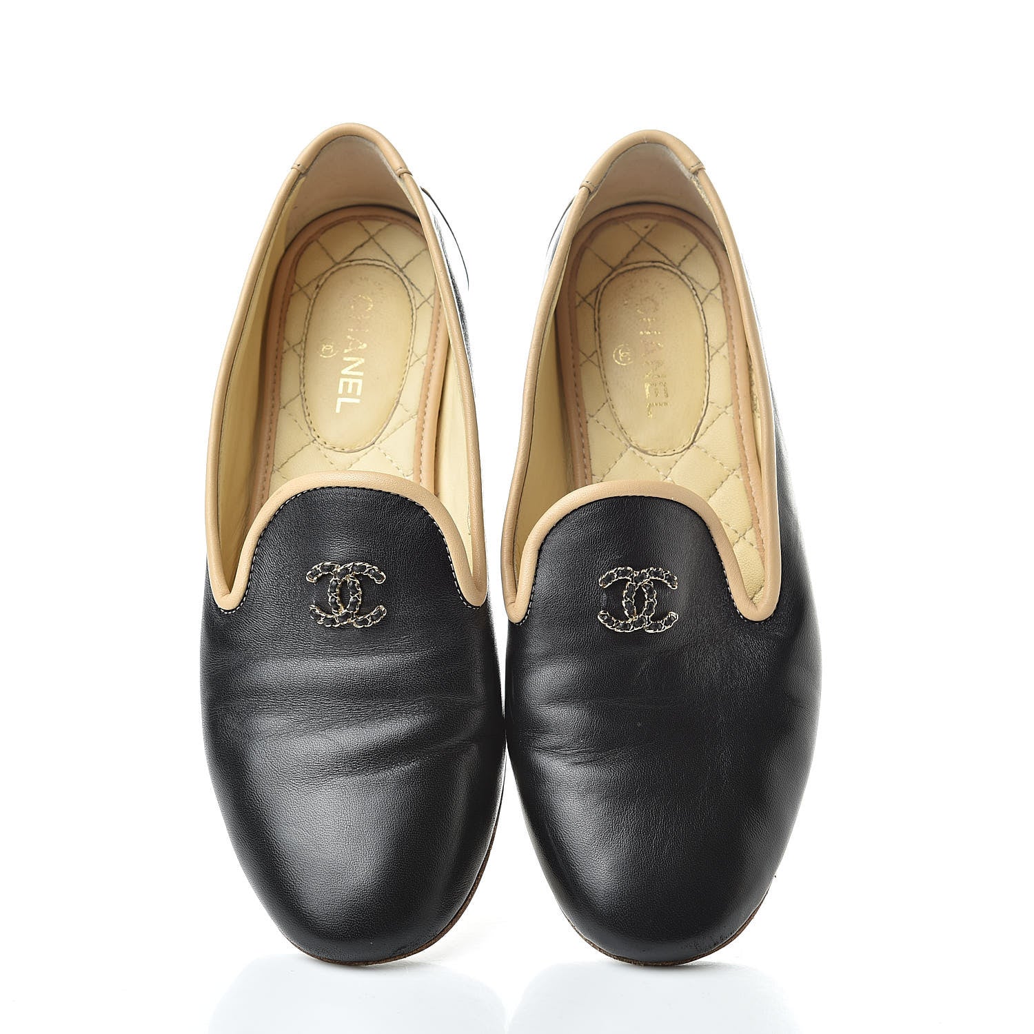 Chanel Lambskin CC Chain Loafers 37 Black 5 of 12