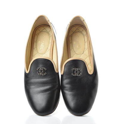 Chanel Lambskin CC Chain Loafers 37 Black 5 of 12