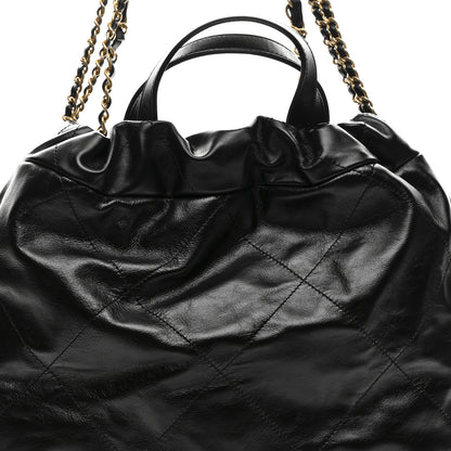 Chanel Shiny Calfskin Quilted Chanel 22 Backpack Black 8 of 11