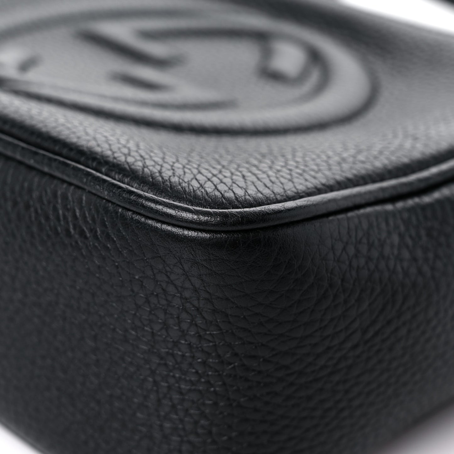 Pebbled Calfskin Small Soho Disco Bag Black