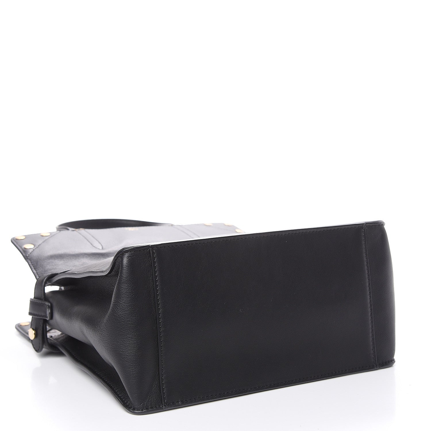 Fendi Vitello Grace Bi-Color FF 1974 Embossed Flip Tote Black Maya 6 of 14