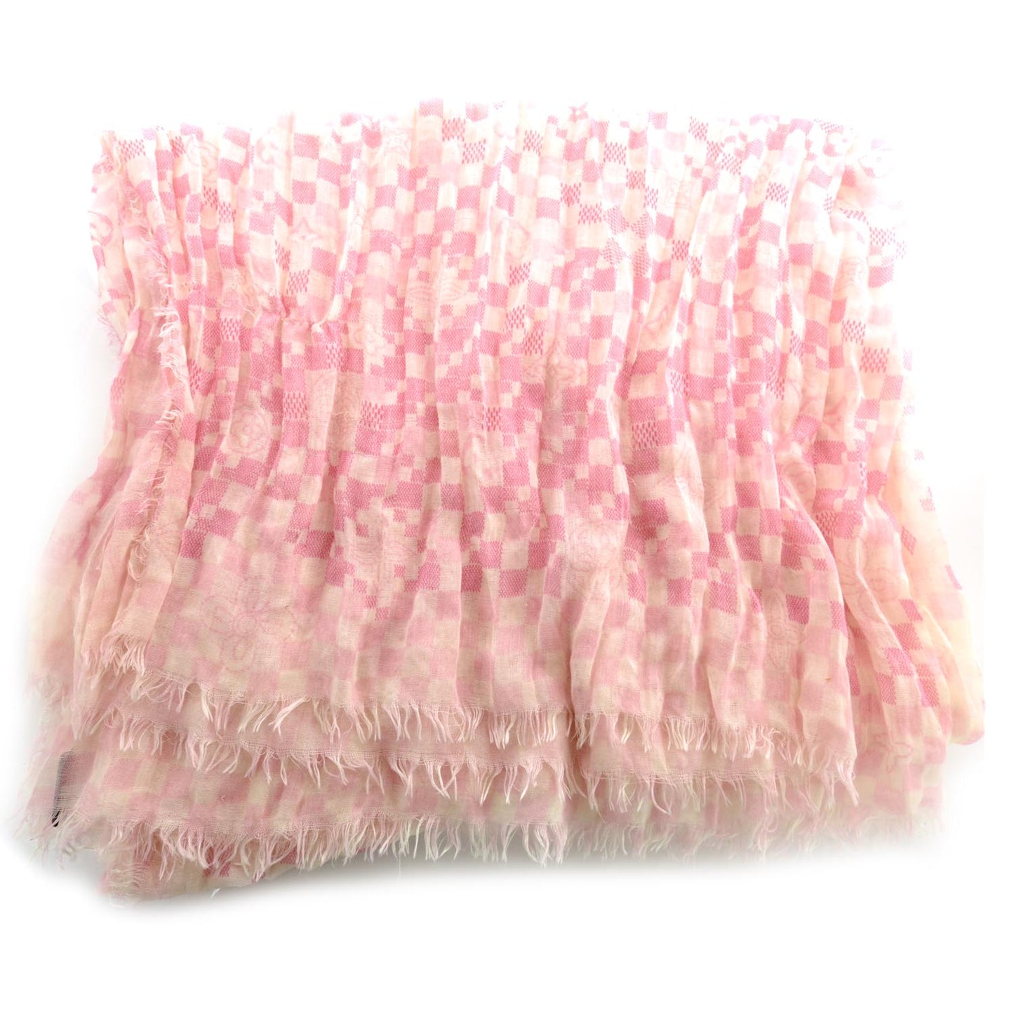 Cashmere Silk Damier Alize Stole Pink