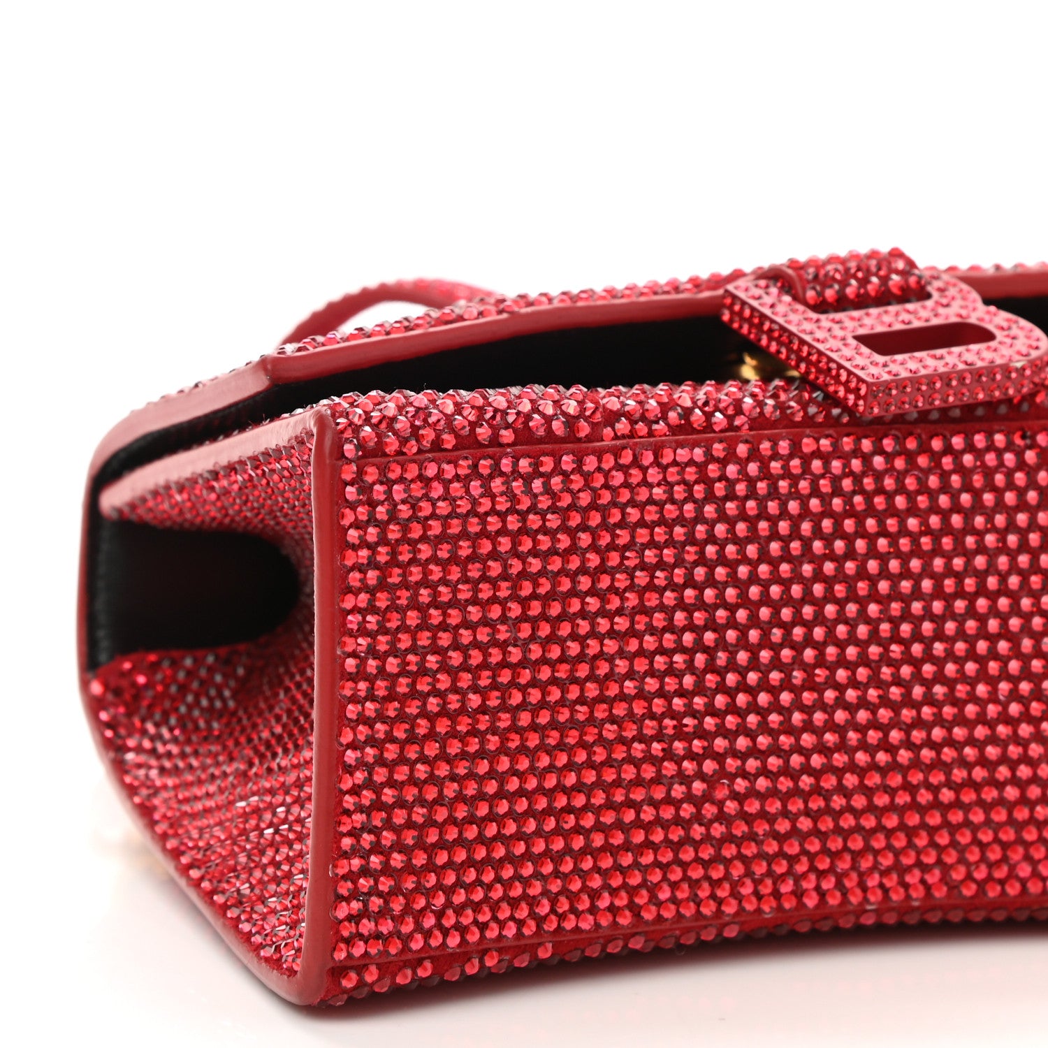 Balenciaga Strass Suede Hourglass Top Handle Bag XS Ruby 11 of 13