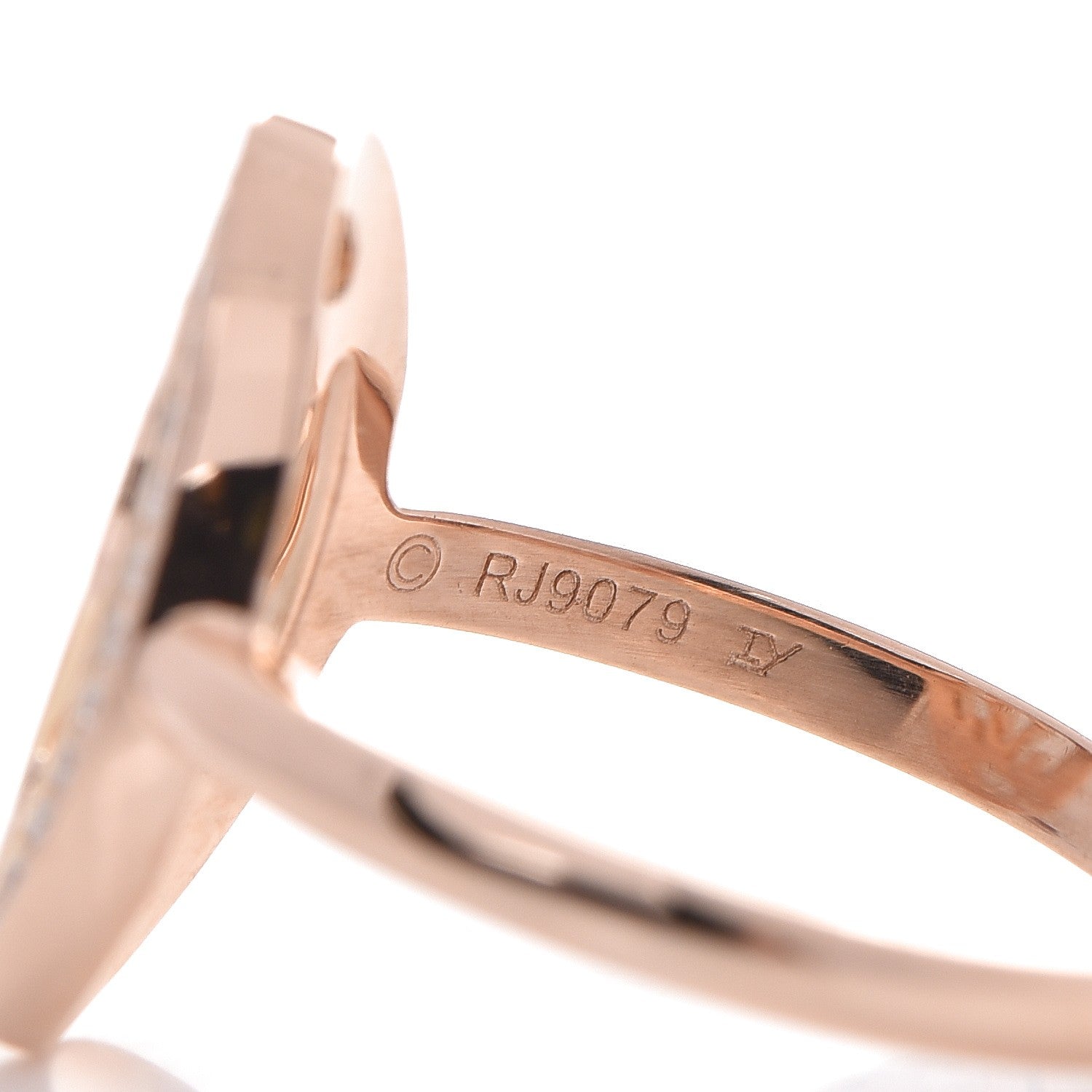 Cartier 18K Pink Gold Diamond Logo Double C Ring 49 4.75 6 of 7
