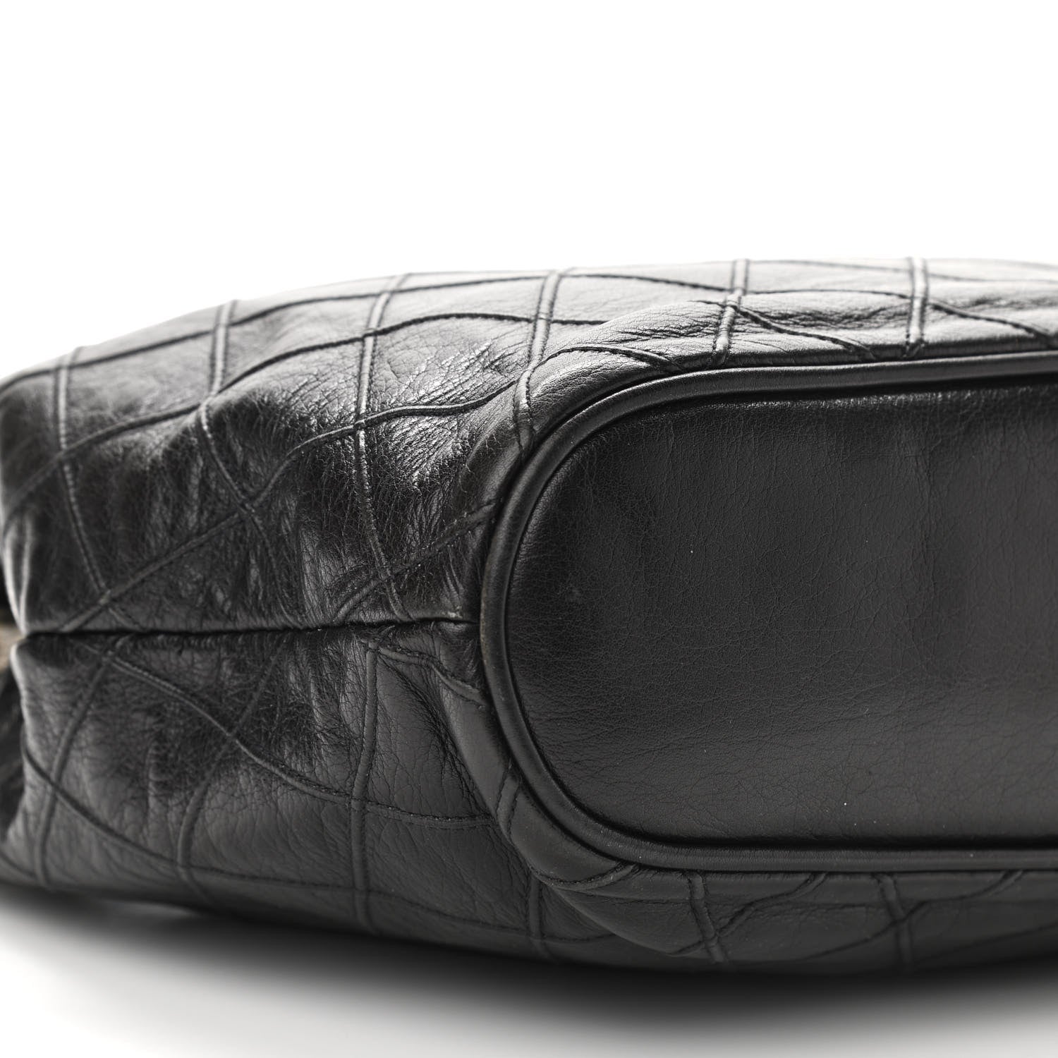 Chanel Lambskin Stitched Shopper Tote Black 5 of 10