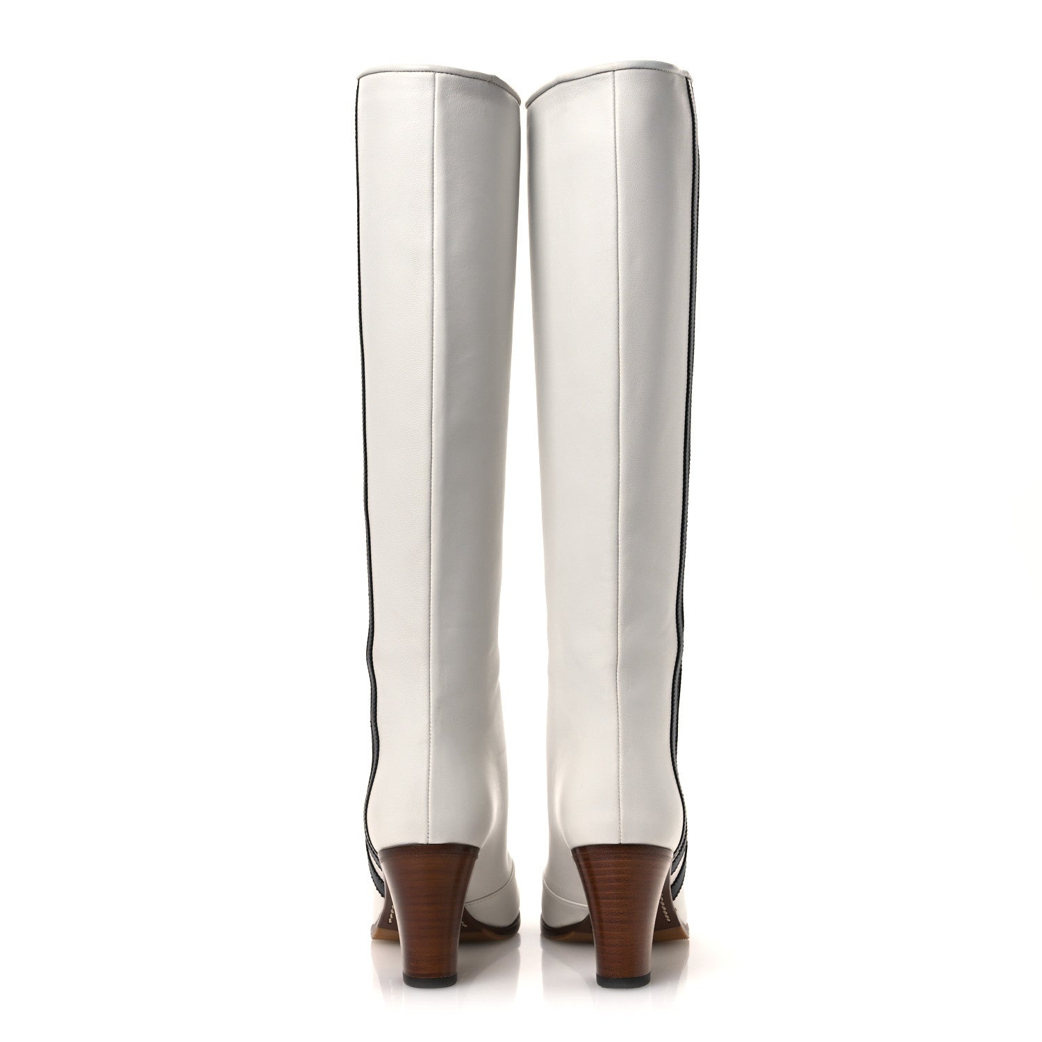 Gucci X ADIDAS Calfskin Elizabeth Knee Boots 37 White Black