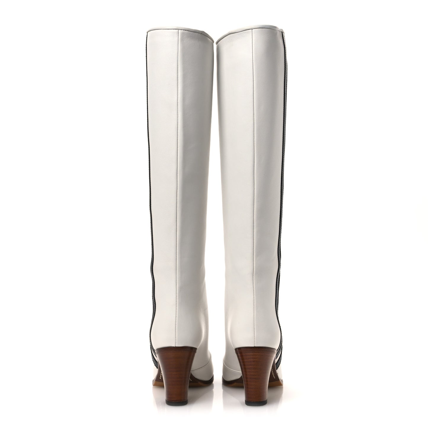 X ADIDAS Calfskin Elizabeth Knee Boots 37 White Black