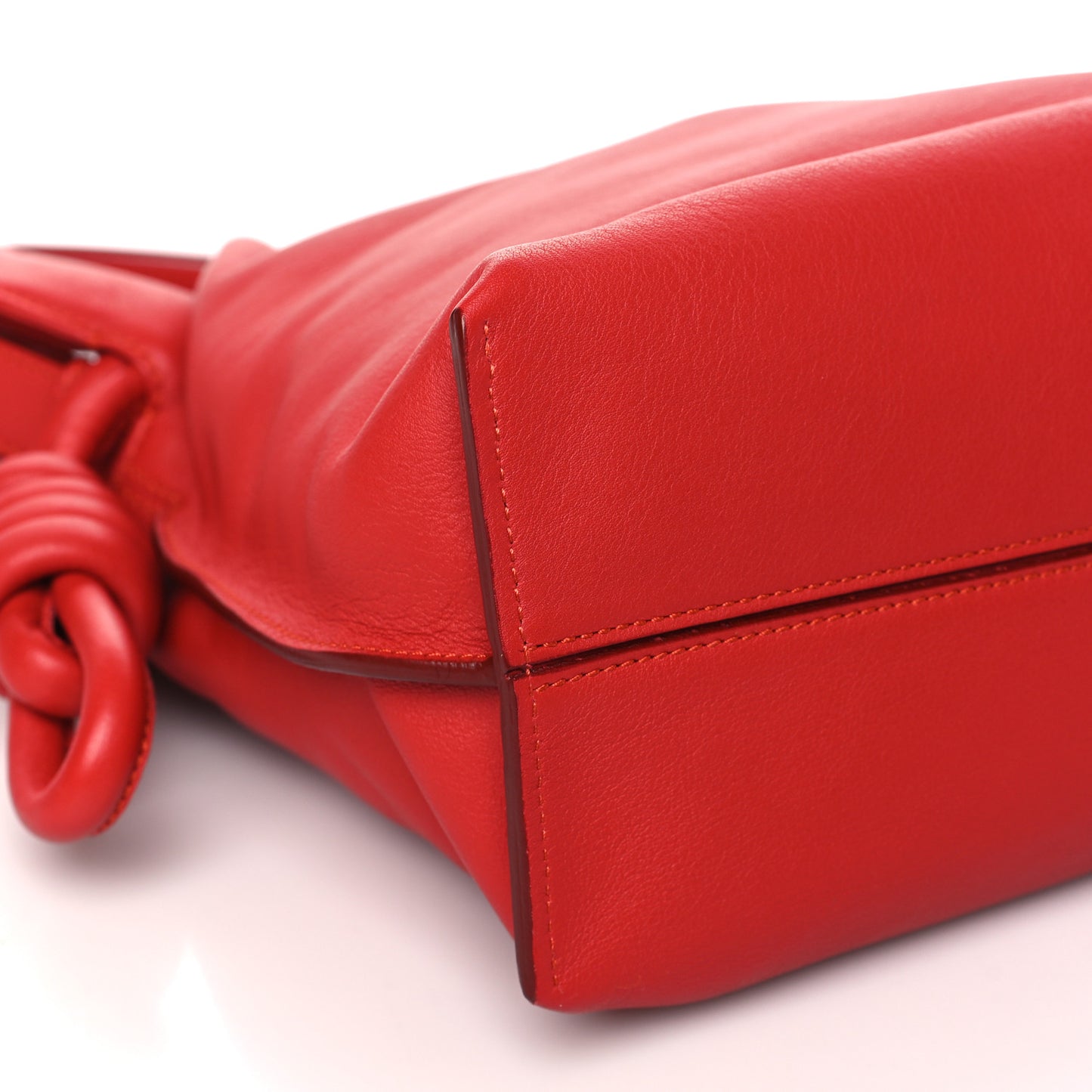 Calfskin Flamenco Knot Bag Red