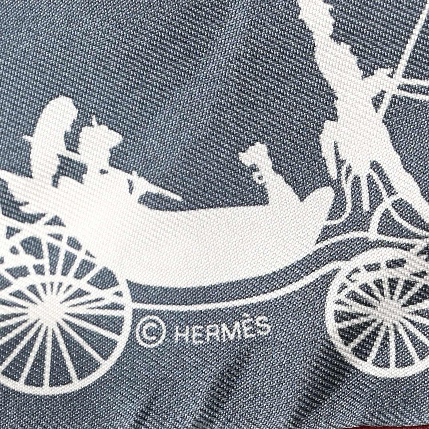 Hermes Silk Calfskin Paris Que Roule Forever Twilly Craie Caban Ardoise 3 of 4