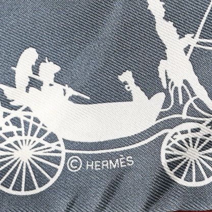 Hermes Silk Calfskin Paris Que Roule Forever Twilly Craie Caban Ardoise 3 of 4