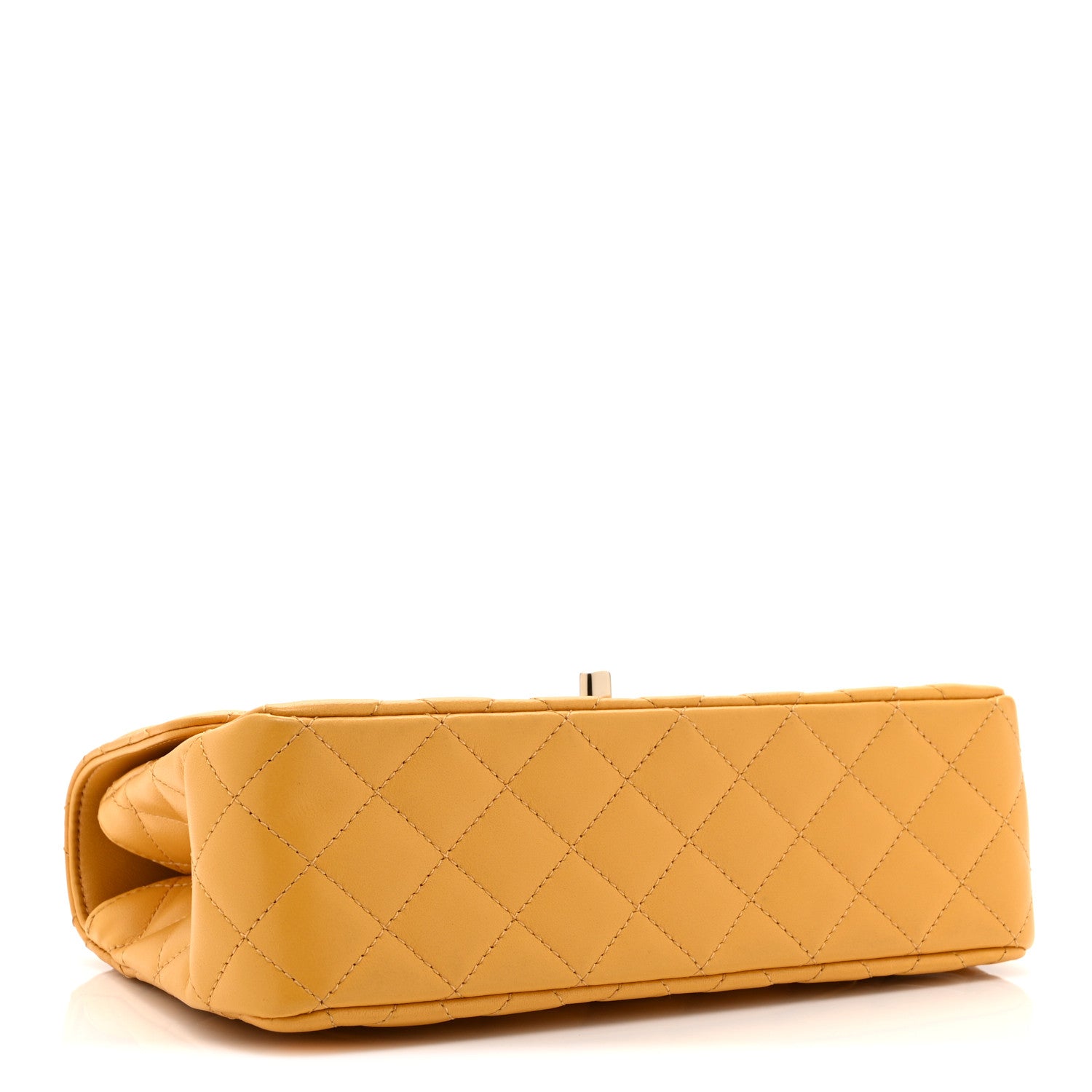 Chanel Lambskin Quilted Medium Crystal Top Handle Rectangular Flap Yellow 4 of 11