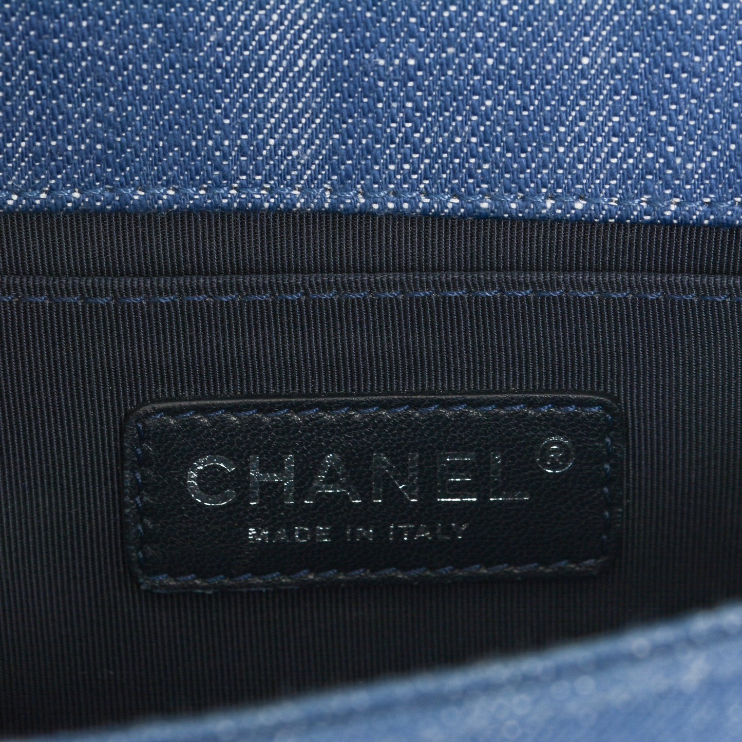 Denim Chevron Small Boy Flap Light Blue