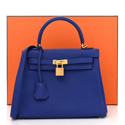 Hermes Togo Kelly Retourne 25 Bleu Royal 11 of 11