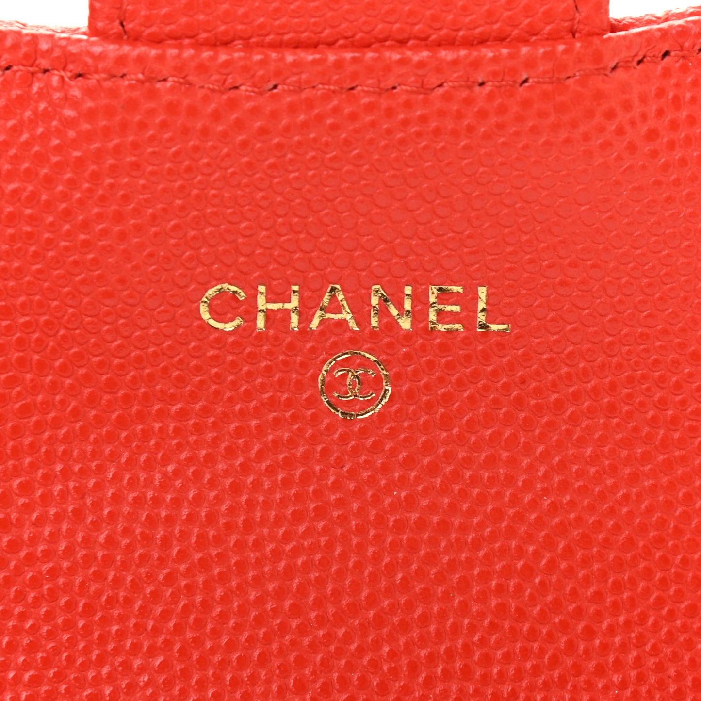 Caviar Quilted Flap Card Holder Orange