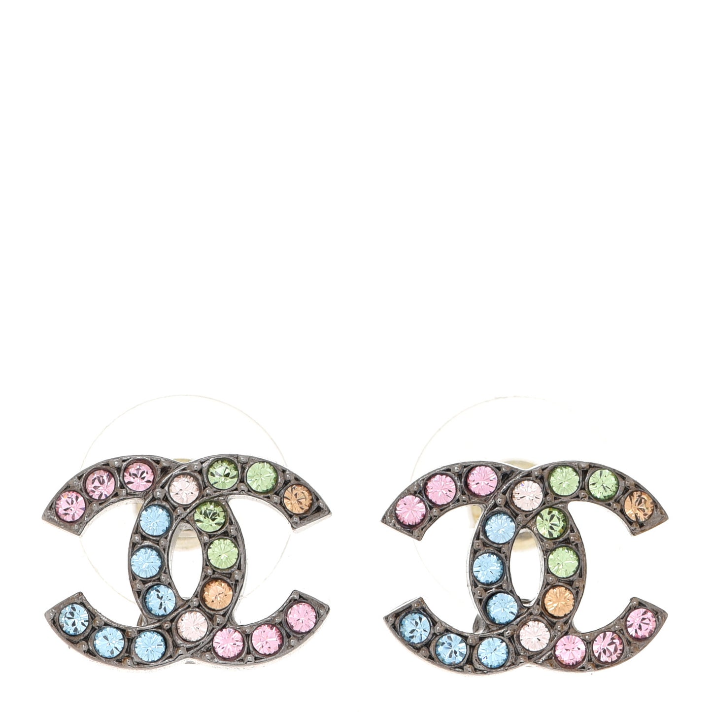 Ruthenium Crystal CC Earrings Multicolor