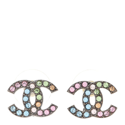 Chanel Ruthenium Crystal CC Earrings Multicolor 1 of 5