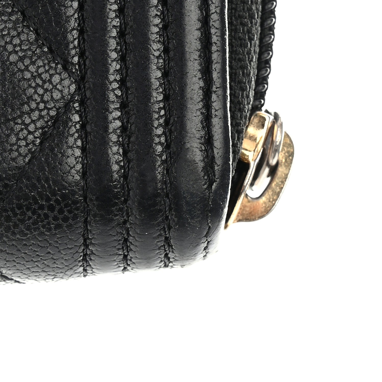 Chanel Caviar Quilted Boy Zip Around Coin Purse Wallet Black 9 of 11