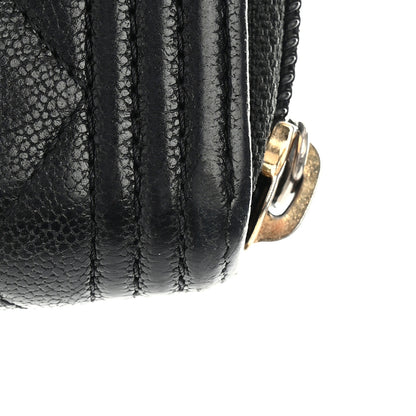 Chanel Caviar Quilted Boy Zip Around Coin Purse Wallet Black 9 of 11