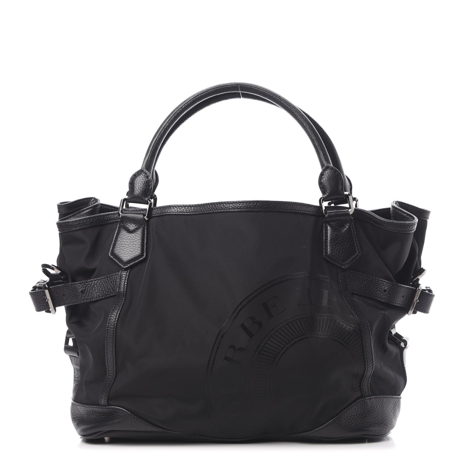 Burberry Nylon Calfskin Tote Black 1 of 13