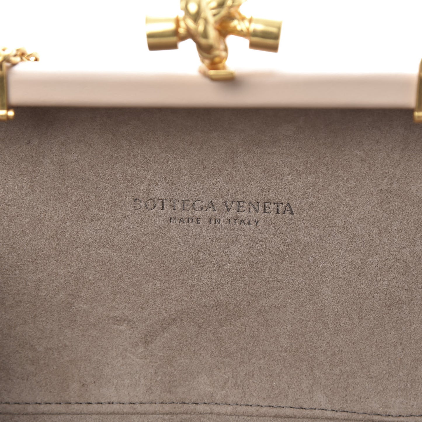 Nappa Intrecciato Chain Knot Clutch Mink