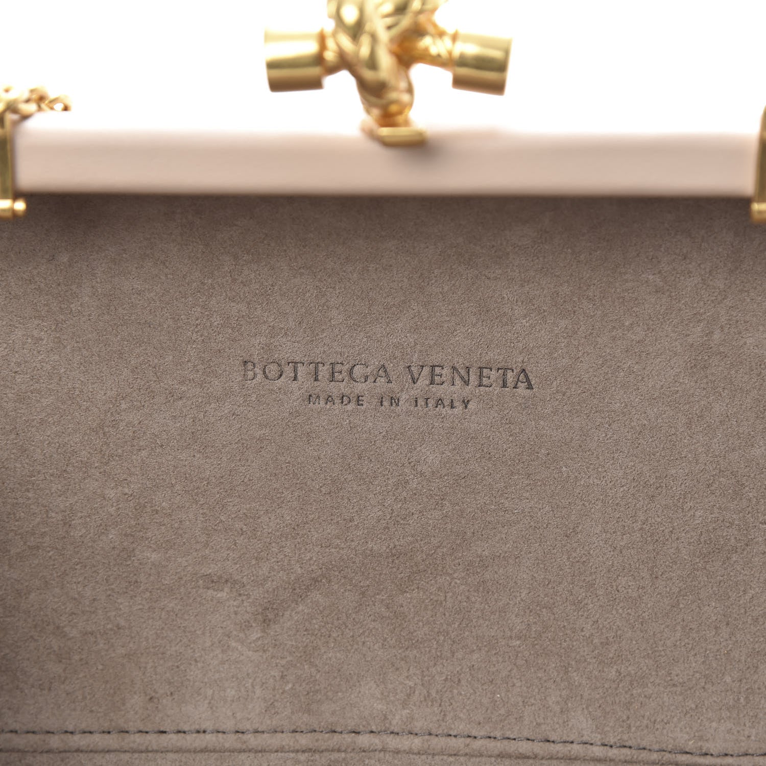Bottega Veneta Nappa Intrecciato Chain Knot Clutch Mink 6 of 9