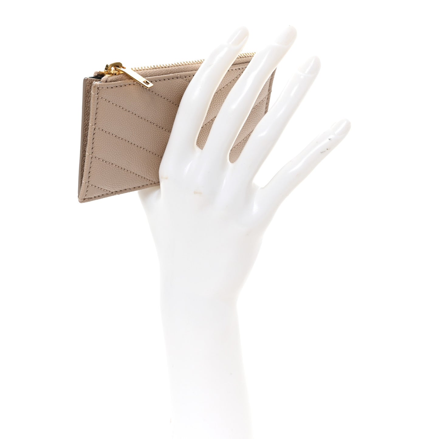 Monogram Grain de Poudre 5 Fragments Zip Pouch Card Holder Dark Beige