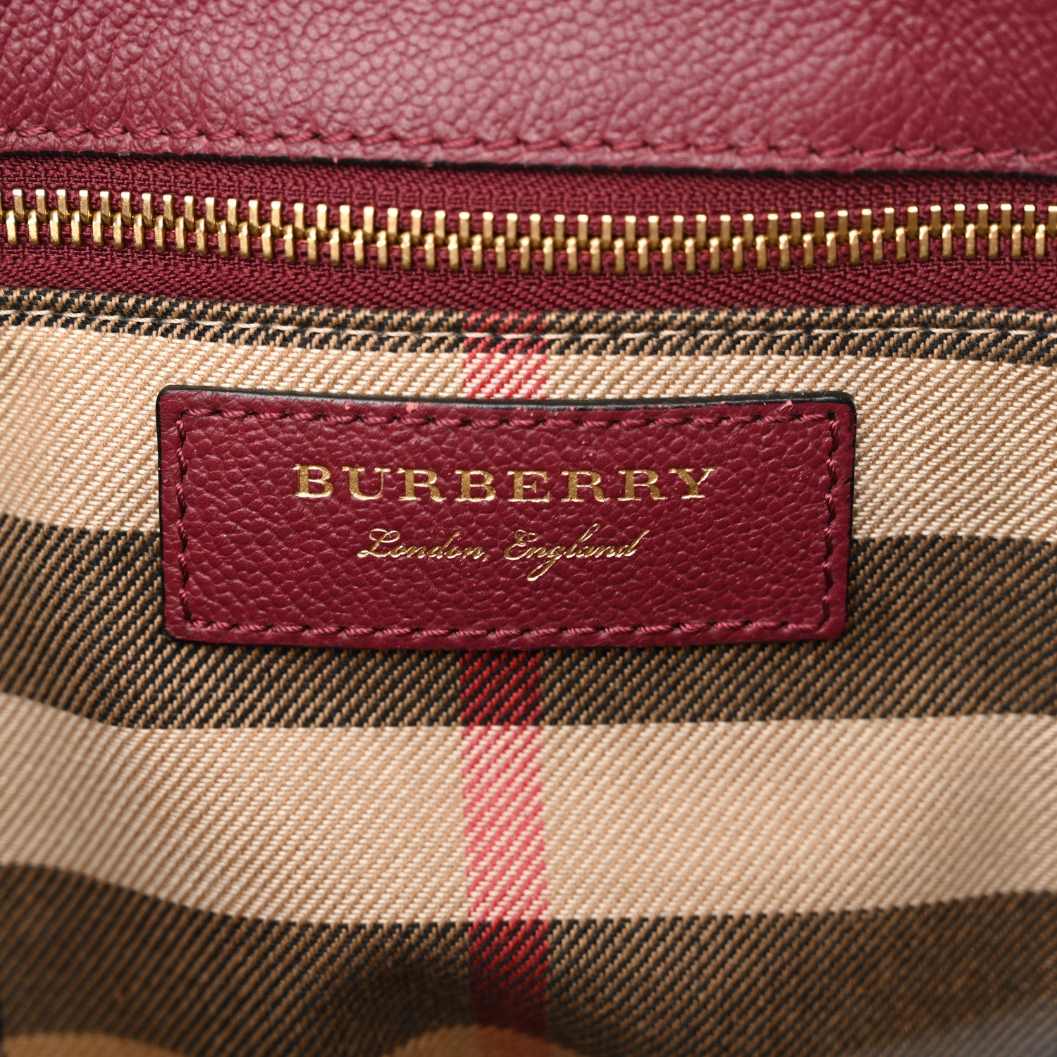 Burberry Soft Grain Medium Buckle Tote Dark Plum 6 of 11