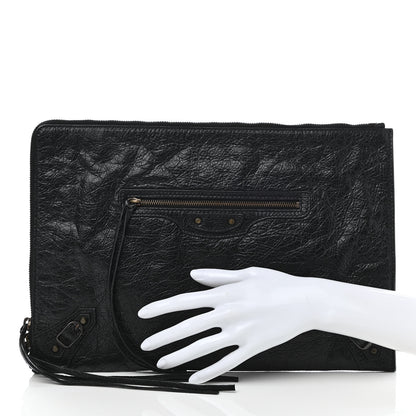 Balenciaga Agneau Classic Hardware Small Pouch Black 2 of 7