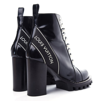 Louis Vuitton Glazed Calfskin Star Trail Ankle Boots 37 Black 4 of 10