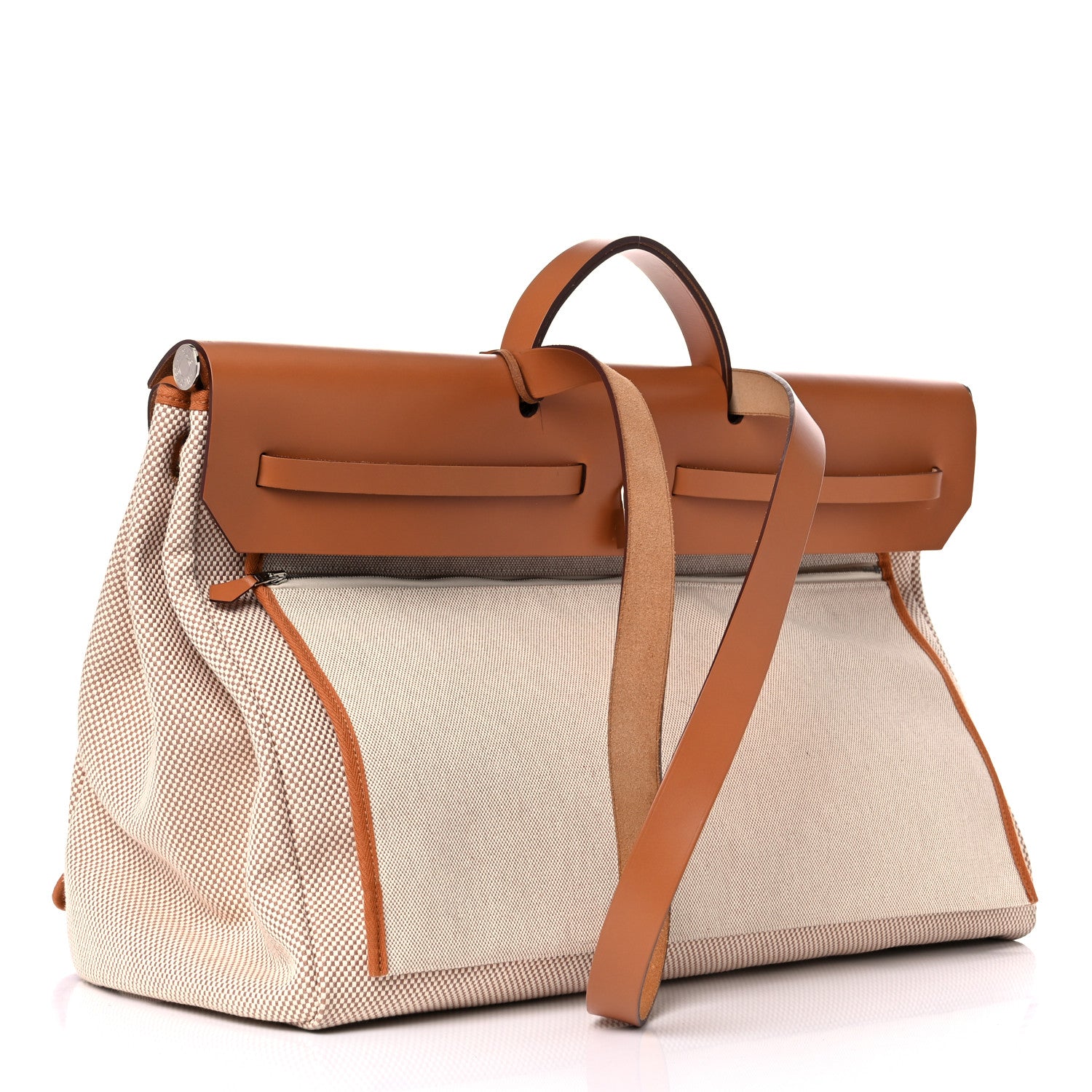 Hermes Criss Viking Vache Hunter Herbag Cabin Zip Retourne 50 Ecru Beige Naturel 2 of 12