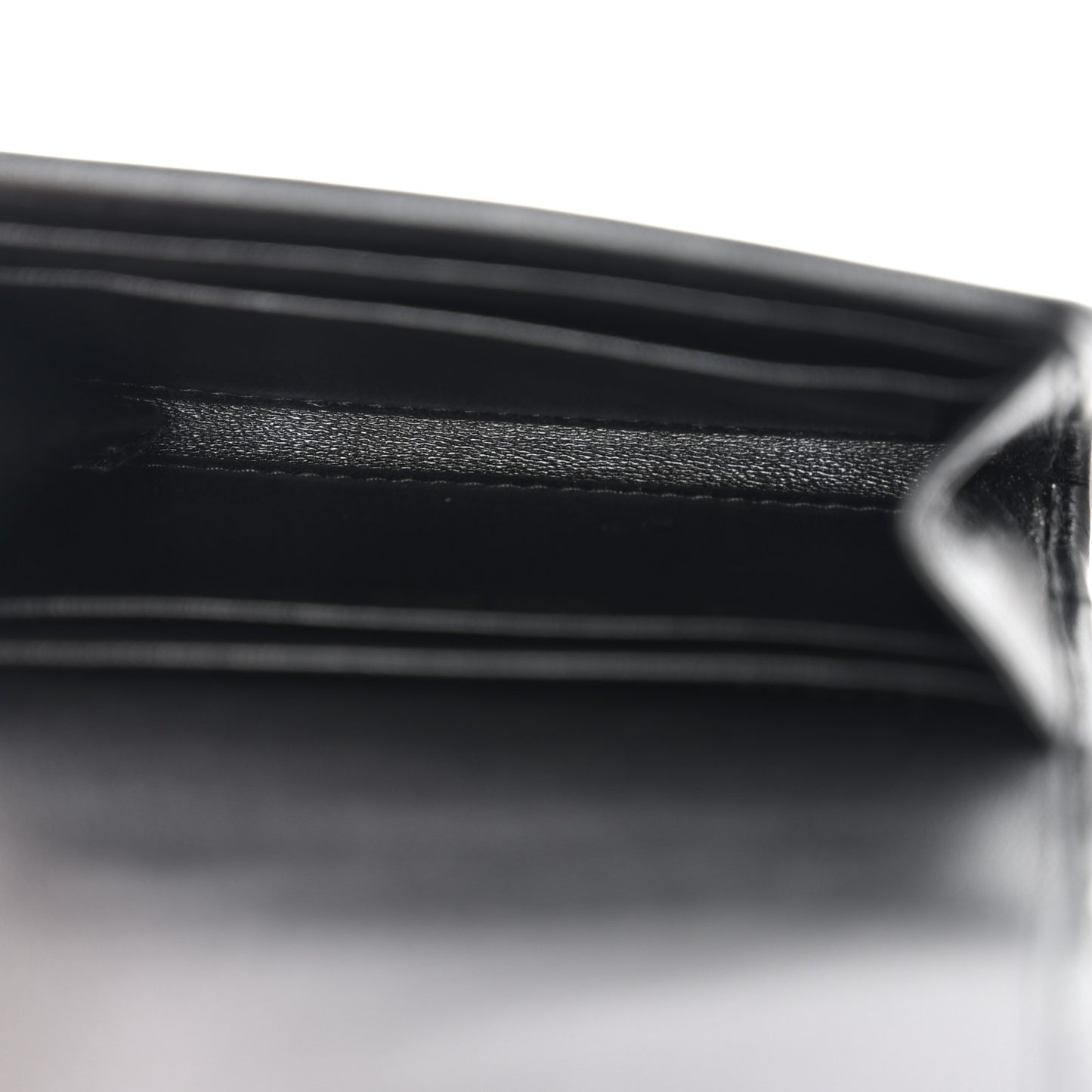 Nappa Matelasse Flap Card Holder Black