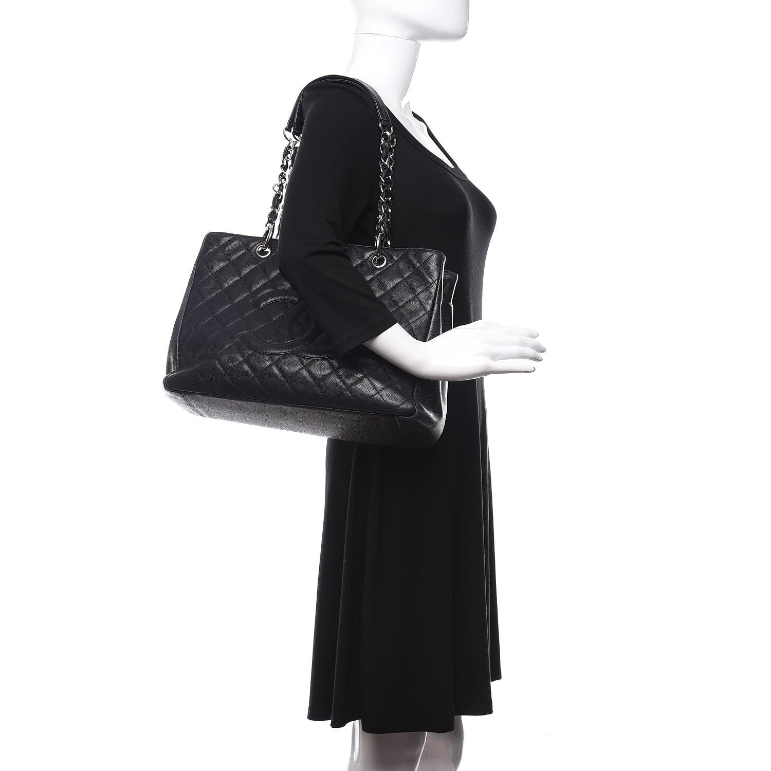 Chanel Caviar Quilted Grand Shopping Tote GST Black 2 of 13