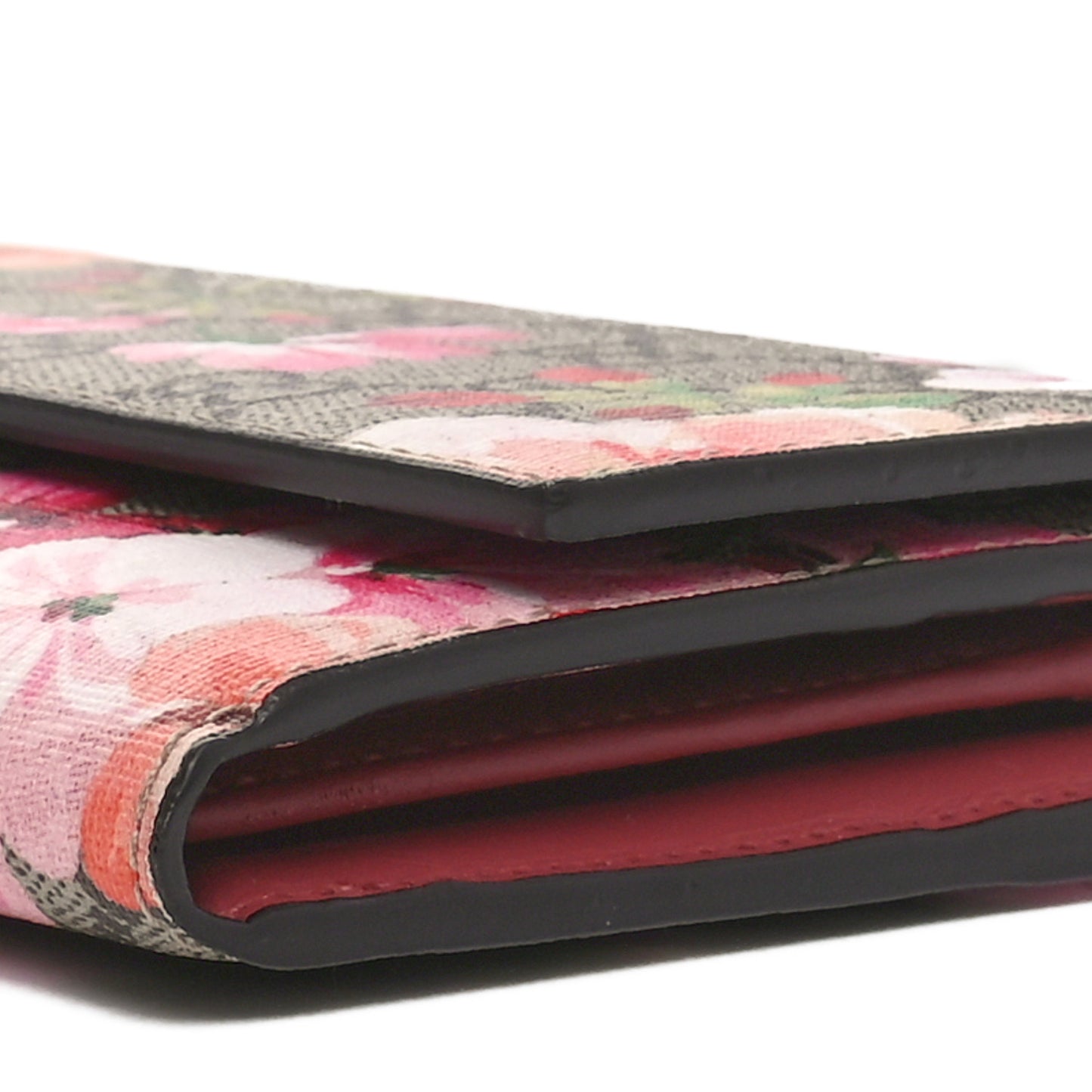 GG Supreme Monogram Blooms Continental Wallet Beige Multicolor Dry Rose