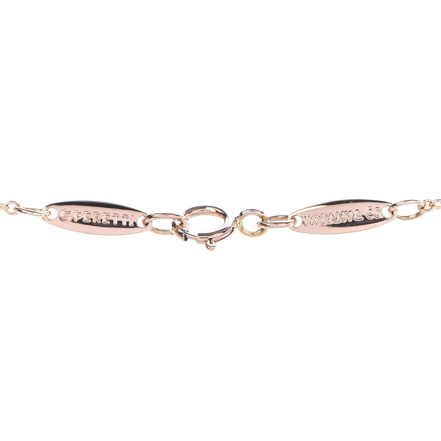 18K Rose Gold Diamond .03ct Elsa Peretti Diamonds by the Yard Pendant Necklace