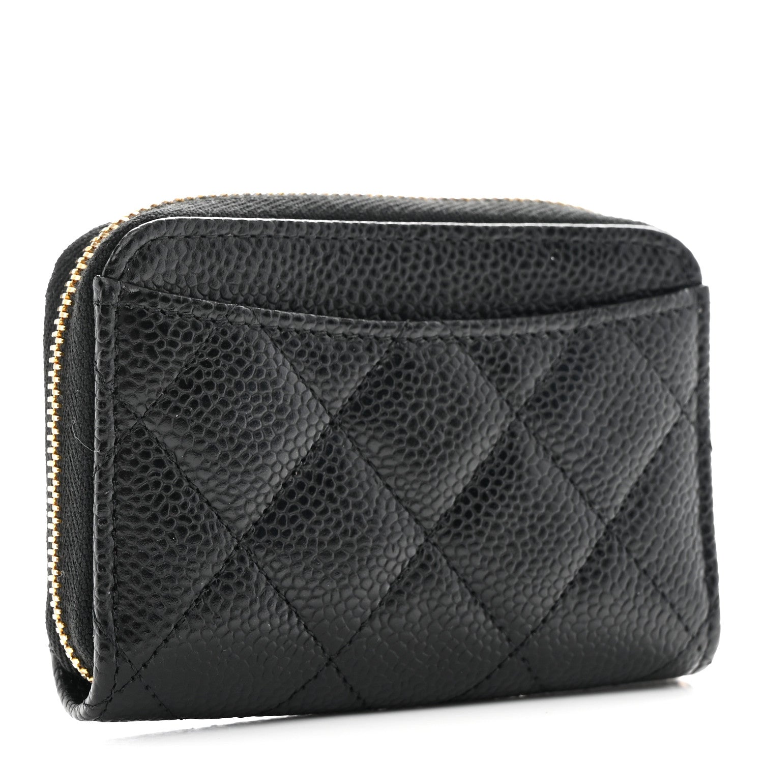 Chanel Caviar Quilted Zip Coin Purse Black 3 of 8