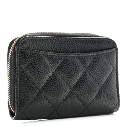 Chanel Caviar Quilted Zip Coin Purse Black 3 of 8
