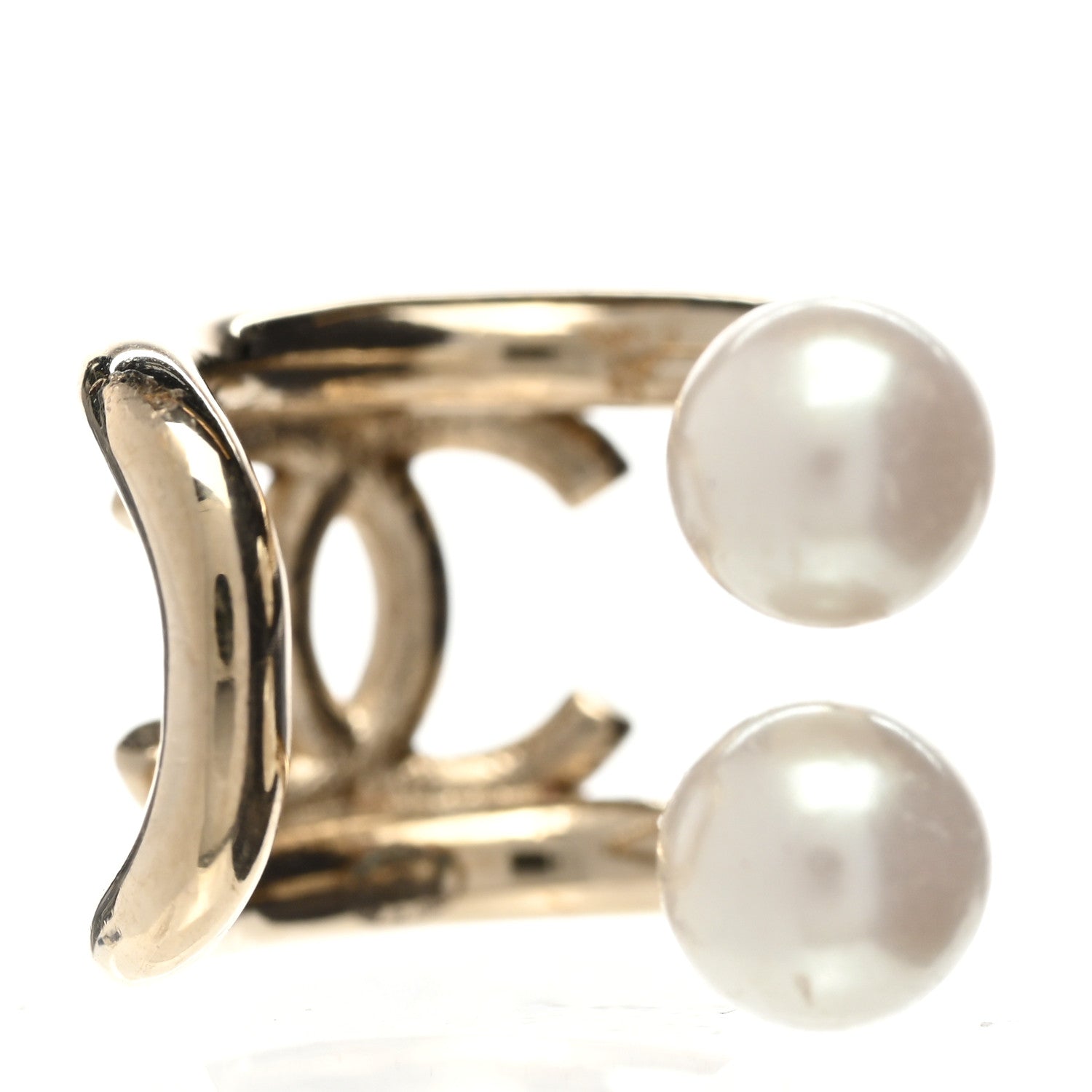 Chanel Pearl CC Single Ear Cuff Gold 2 of 4